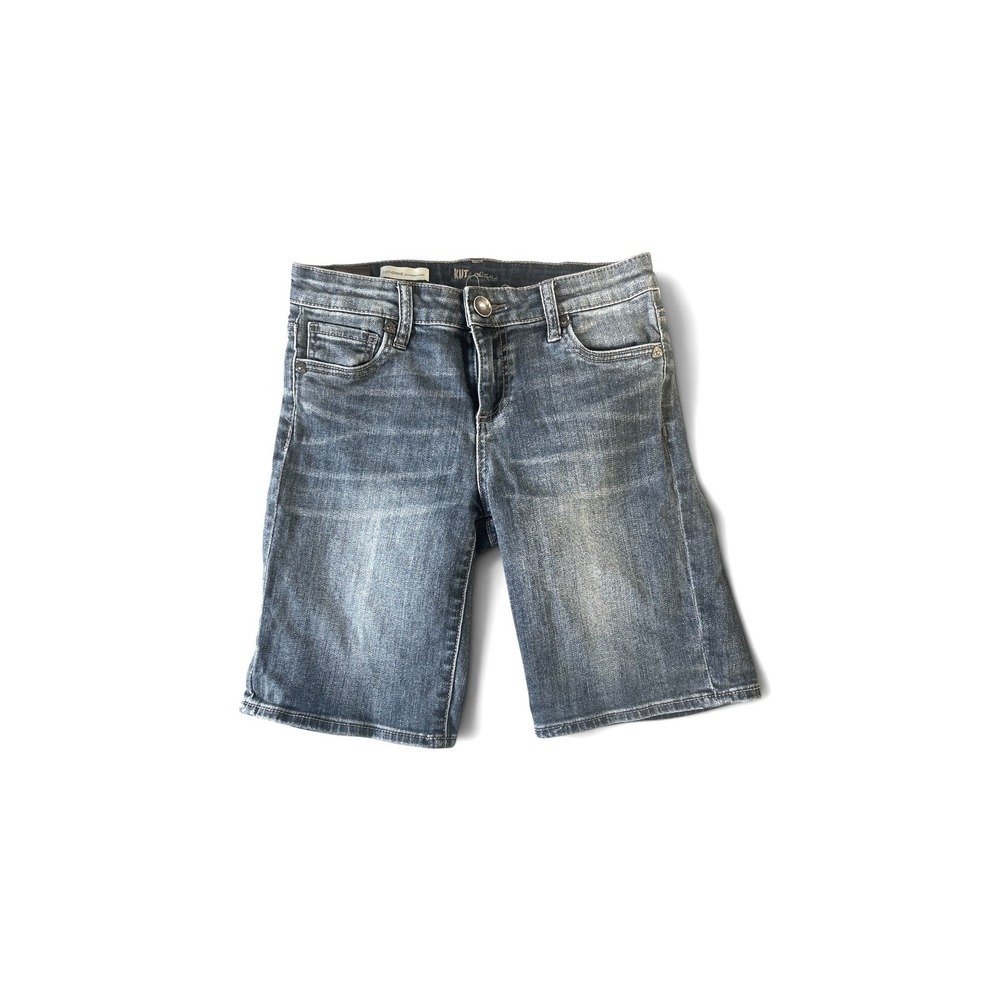 KUT from the Kloth Catherine Boyfriend Jorts Blue Denim Medium Wash Womens 0